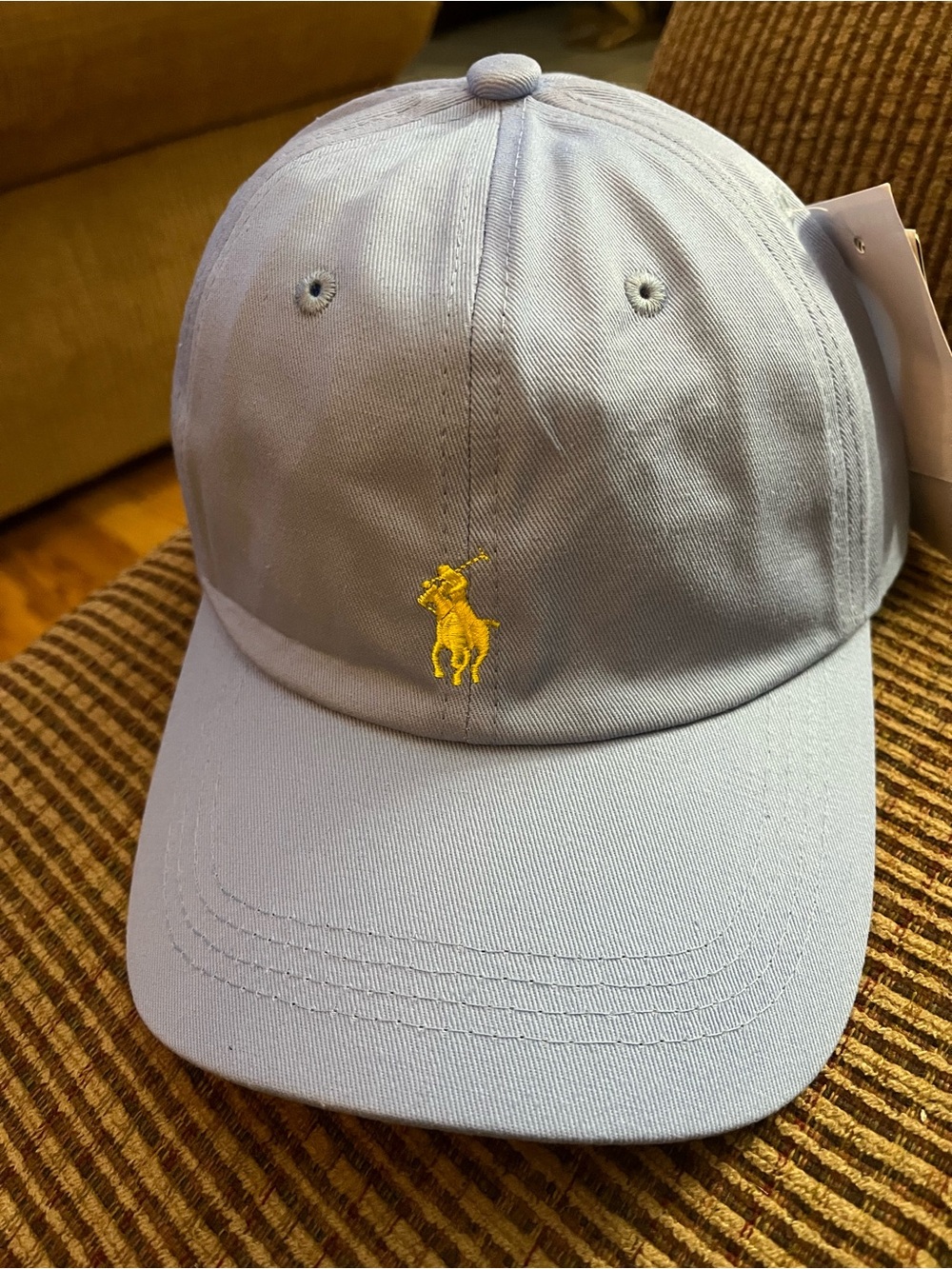 Ralph Lauren Pale Blue Cap with Yellow Pony Logo